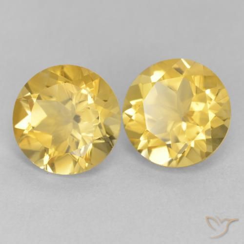 3.49克拉天然黄水晶，圆形的，VVS-VS