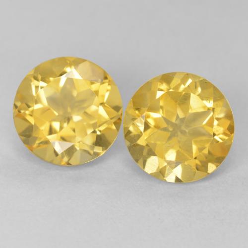 3.87ctw 天然 金橙色 黄水晶, 圆形的, VVS-VS