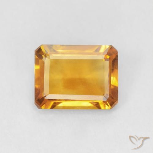 1.23ct 天然 Medium Light Orange-Gold 黄水晶, 祖母绿式切割, VVS-VS