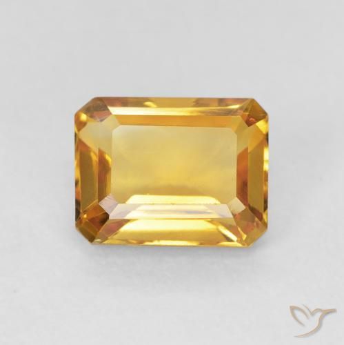 1.62ct 天然 Medium Light-Golden 黄水晶, 祖母绿式切割, VVS-VS