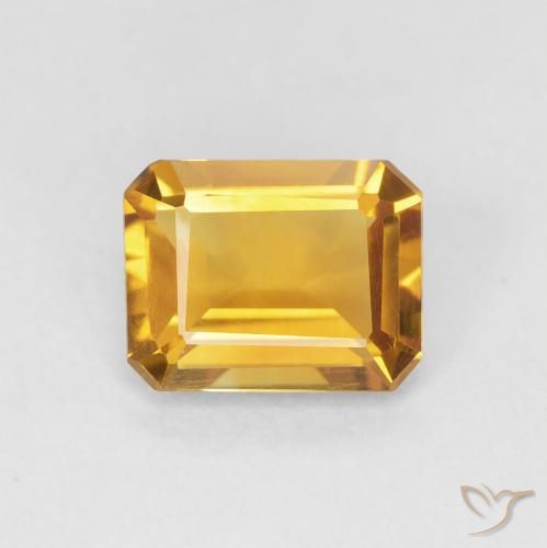 1.29ct 天然 Medium Light Orange-Gold 黄水晶, 祖母绿式切割, VVS-VS