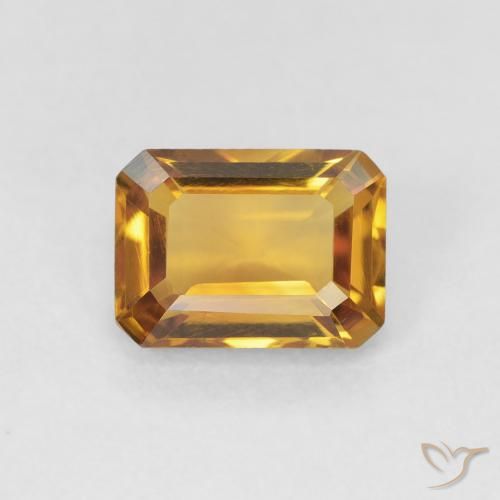 1.39ct 天然 Medium Light-Golden 黄水晶, 祖母绿式切割, VVS-VS