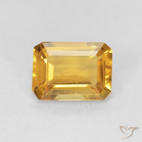 1.37ct 天然 橙金 黄水晶, 祖母绿式切割, VVS-VS