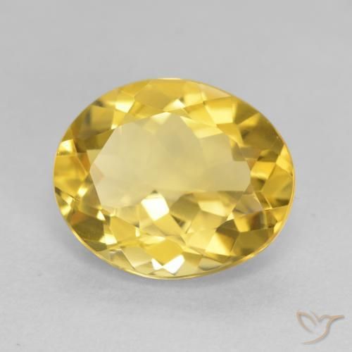 4.11克拉天然黄水晶，椭圆形，VVS