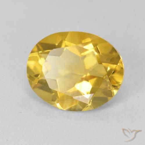 3.66克拉天然黄水晶，椭圆形，VVS