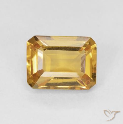 1.57ct 天然 金色 黄水晶, 祖母绿式切割, VS
