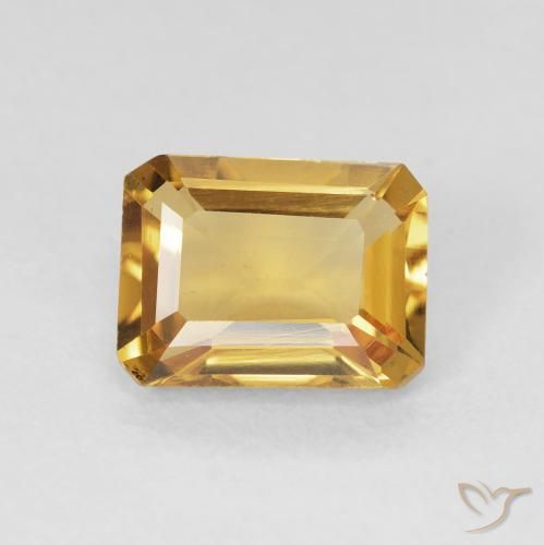 1.42ct 天然 金色 黄水晶, 祖母绿式切割, VS