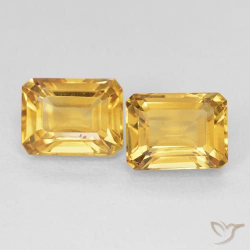 3.58ctw 天然 金色 黄水晶, 祖母绿式切割, VS