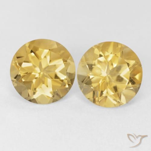 3.76ctw 天然 黄金色 黄水晶, 圆形的, VVS