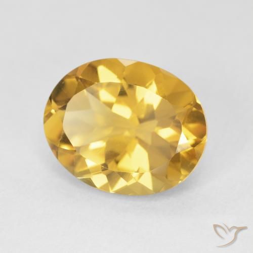 4.16克拉天然黄水晶，椭圆形，VVS