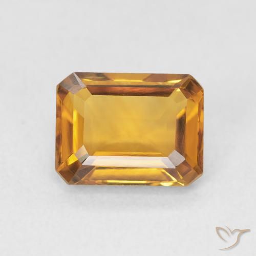 1.52ct 天然 金橙色 黄水晶, 祖母绿式切割, VVS
