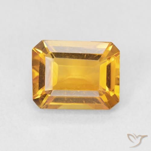 1.65ct 天然 Medium Light-Golden 黄水晶, 祖母绿式切割, VVS