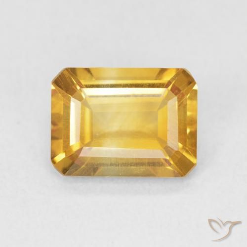 1.43ct 天然 中金 黄水晶, 祖母绿式切割, VVS