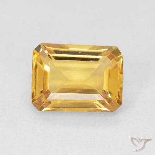1.61ct 天然 金橙色 黄水晶, 祖母绿式切割, VVS