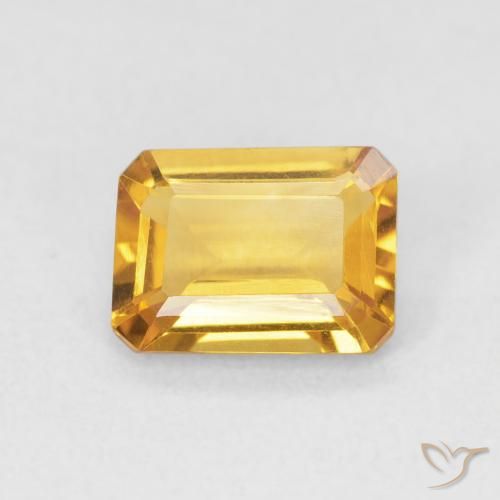 1.22ct 天然 金橙色 黄水晶, 祖母绿式切割, VVS