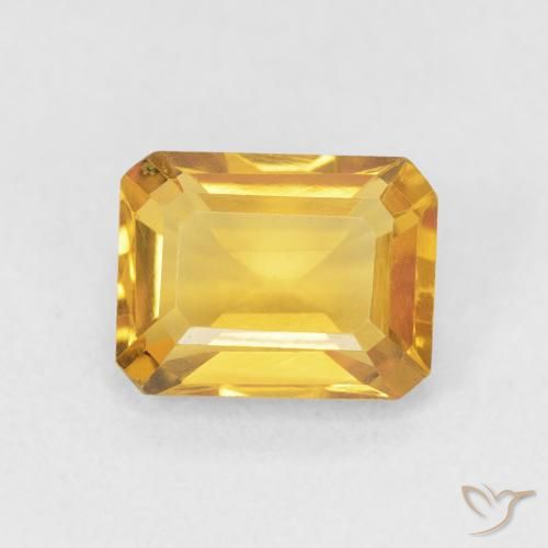1.52ct 天然 金橙色 黄水晶, 祖母绿式切割, VVS