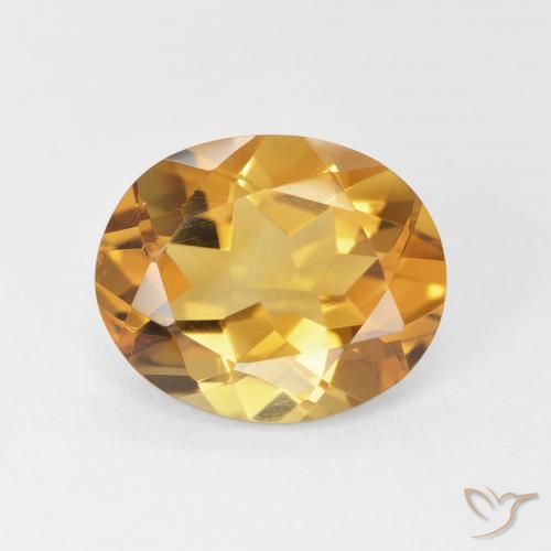 3.88ct 天然 Medium Light-Golden 黄水晶, 椭圆形, VVS