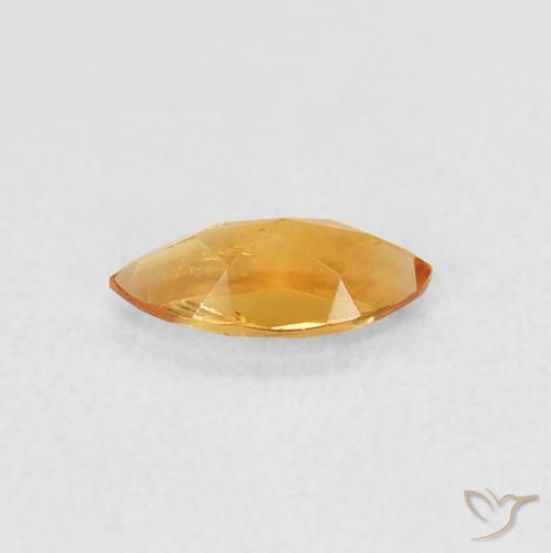 0.49克拉天然黄水晶，榄尖形，VS