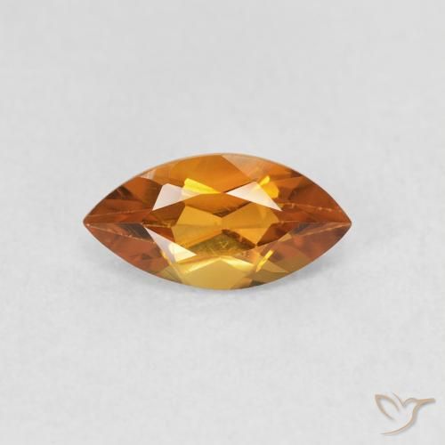 0.58ct 天然 中橙 黄水晶, 榄尖形, VS