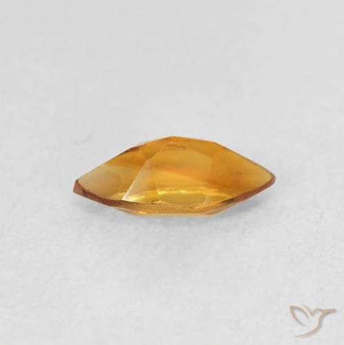 0.52克拉天然黄水晶，榄尖形，VS