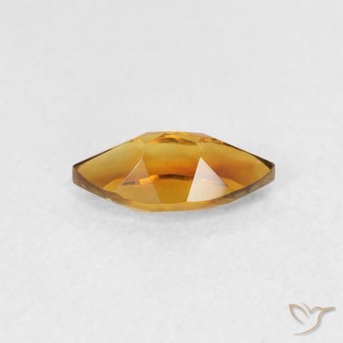0.58克拉天然黄水晶，榄尖形，VS