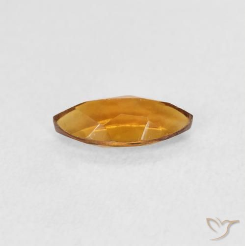 0.46克拉天然黄水晶，榄尖形，VS