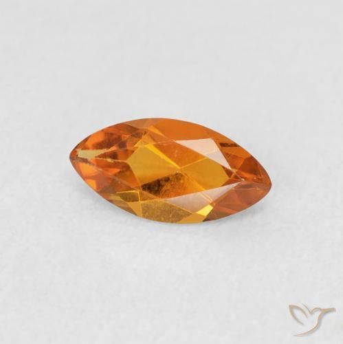 0.48克拉天然黄水晶，榄尖形，VVS-VS