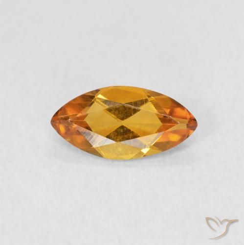 0.46ct 天然 中橙 黄水晶, 榄尖形, VVS-VS