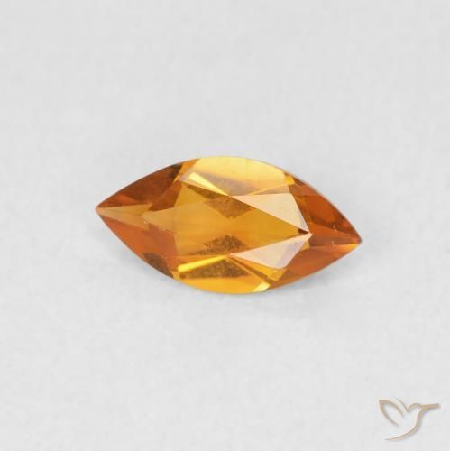 0.47克拉天然黄水晶，榄尖形，VVS