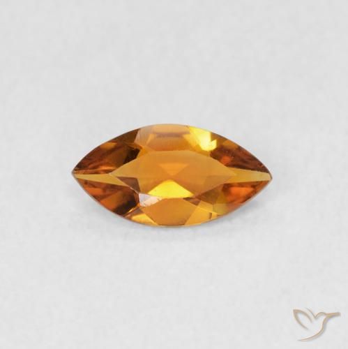 0.46ct 天然 深橙色-金色 黄水晶, 榄尖形, VVS