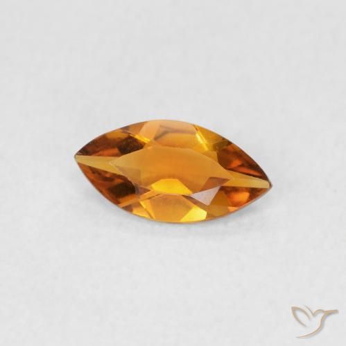 0.46克拉天然黄水晶，榄尖形，VVS