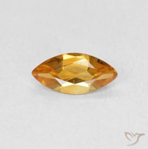 0.44ct 天然 深橙金 黄水晶, 榄尖形, VVS