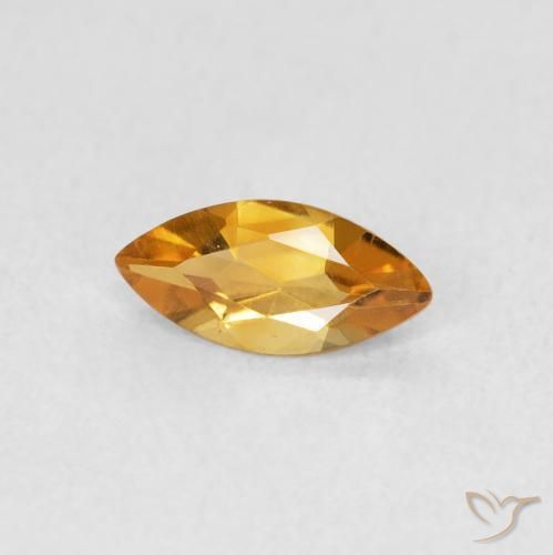 0.44克拉天然黄水晶，榄尖形，VVS