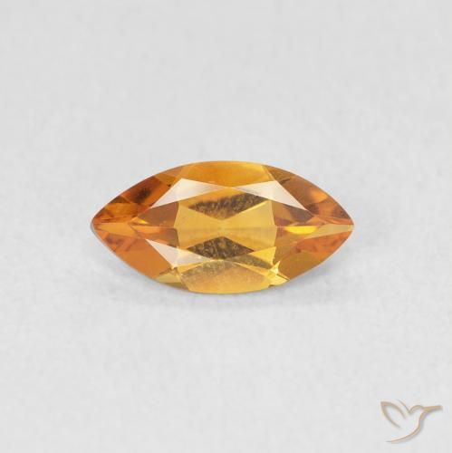 0.48ct 天然 中橙 黄水晶, 榄尖形, VVS