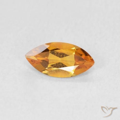 0.48克拉天然黄水晶，榄尖形，VVS