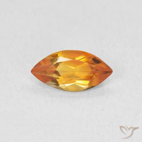0.48ct 天然 中橙 黄水晶, 榄尖形, VVS