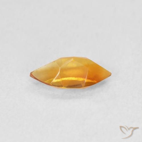 0.48克拉天然黄水晶，榄尖形，VVS