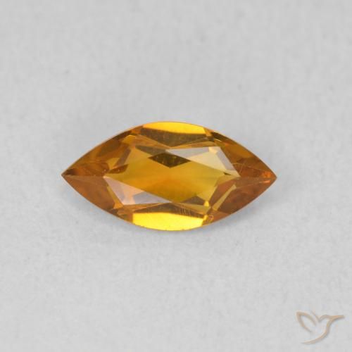 0.50ct 天然 深橙金 黄水晶, 榄尖形, VVS