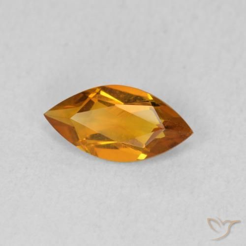 0.50克拉天然黄水晶，榄尖形，VVS