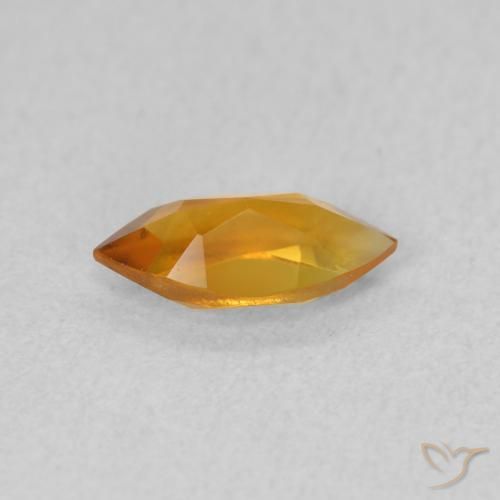 0.50克拉天然黄水晶，榄尖形，VVS