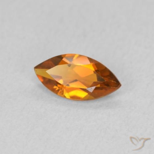 0.50克拉天然黄水晶，榄尖形，VVS