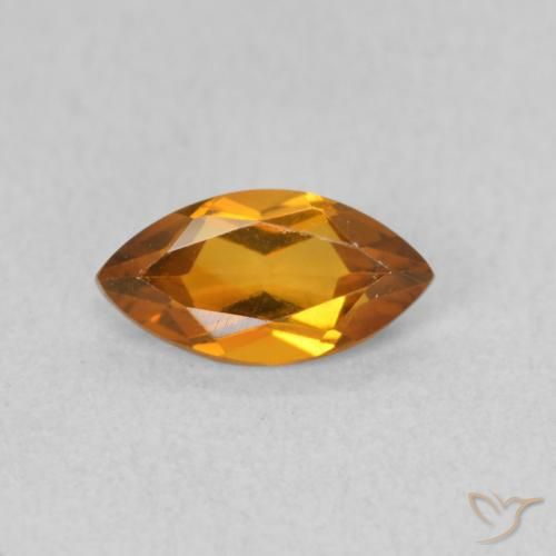 0.55ct 天然 中橙 黄水晶, 榄尖形, VVS