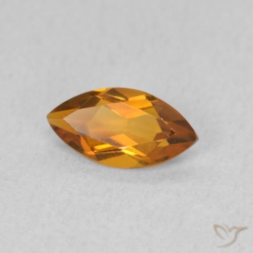 0.55克拉天然黄水晶，榄尖形，VVS