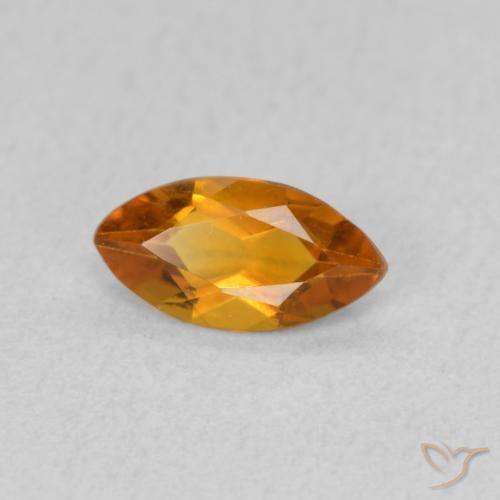 0.49克拉天然黄水晶，榄尖形，VVS-VS