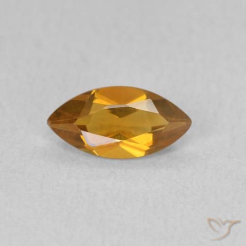 0.48ct 天然 金橙色 黄水晶, 榄尖形, VVS