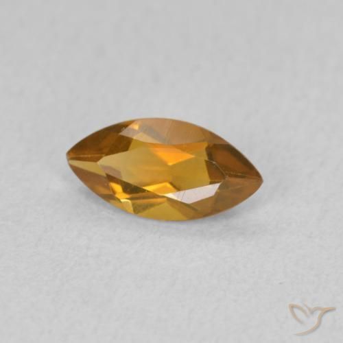 0.48克拉天然黄水晶，榄尖形，VVS