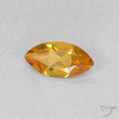 0.45克拉天然黄水晶，榄尖形，VVS