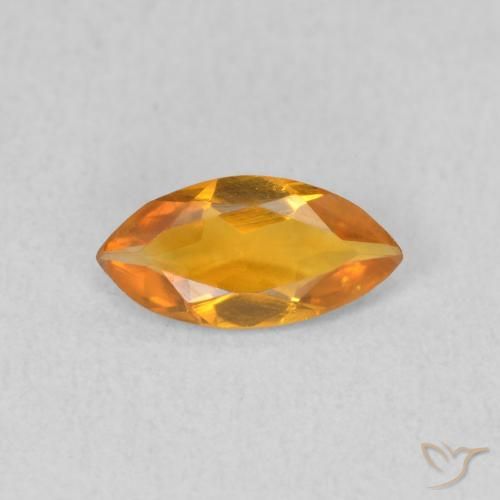 0.40ct 天然 深橙金 黄水晶, 榄尖形, VVS