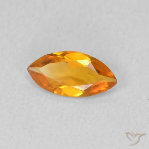 0.40克拉天然黄水晶，榄尖形，VVS