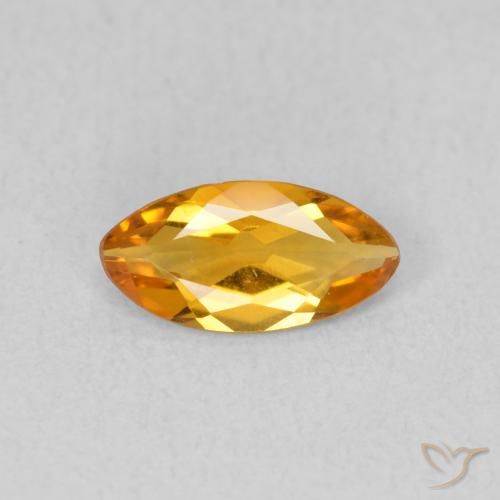 0.43ct 天然 深橙色-金色 黄水晶, 榄尖形, VVS